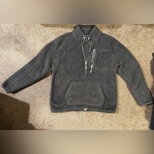 PINK, gray zip up, fuzzy sweater. Size: Medium
